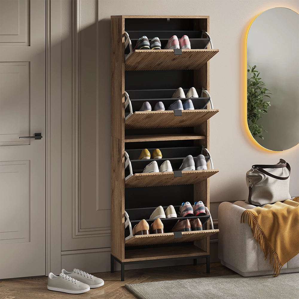 Skotipper Eliza Viking Eg 60 x 168 cm med 4 foldeskuffer Vicco