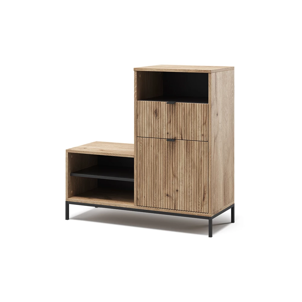 Skobänk in Viking ek on white background