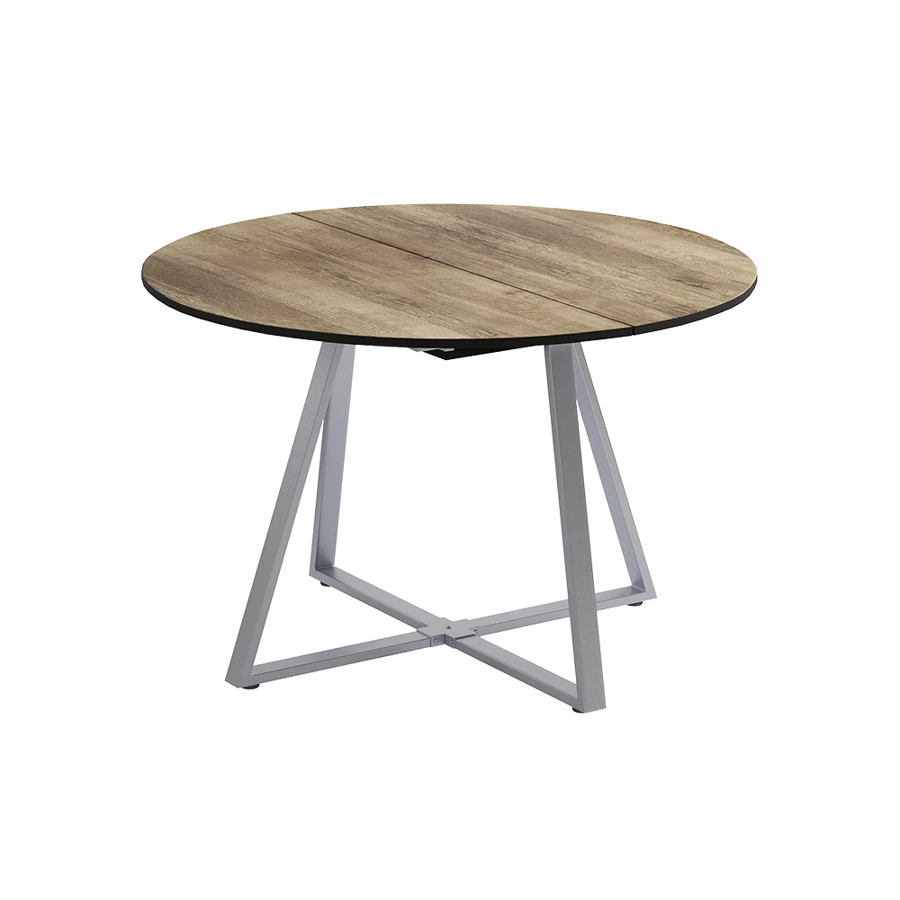 Table de salle à manger en Chêne rustique/gris sur fond blanc