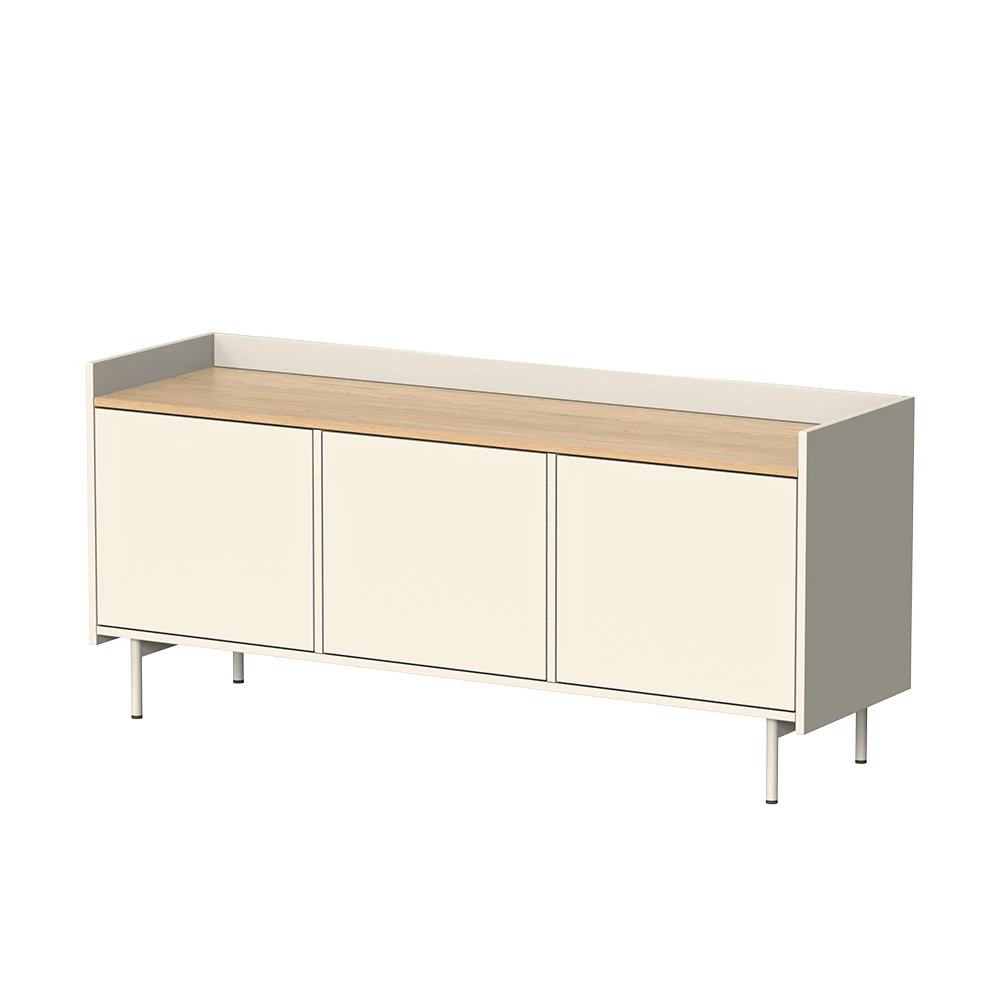 Lowboard in creme on white background