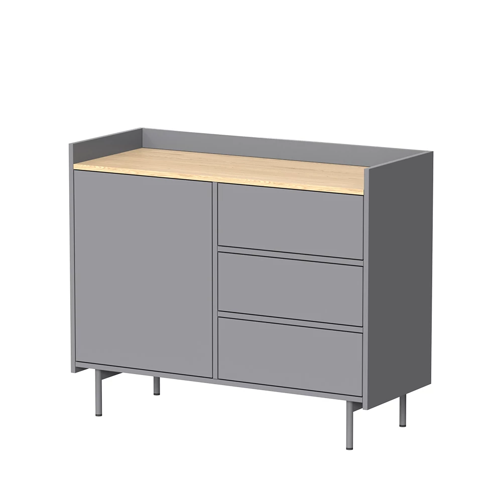 Sidebord i farven Grå/eg på hvid baggrund