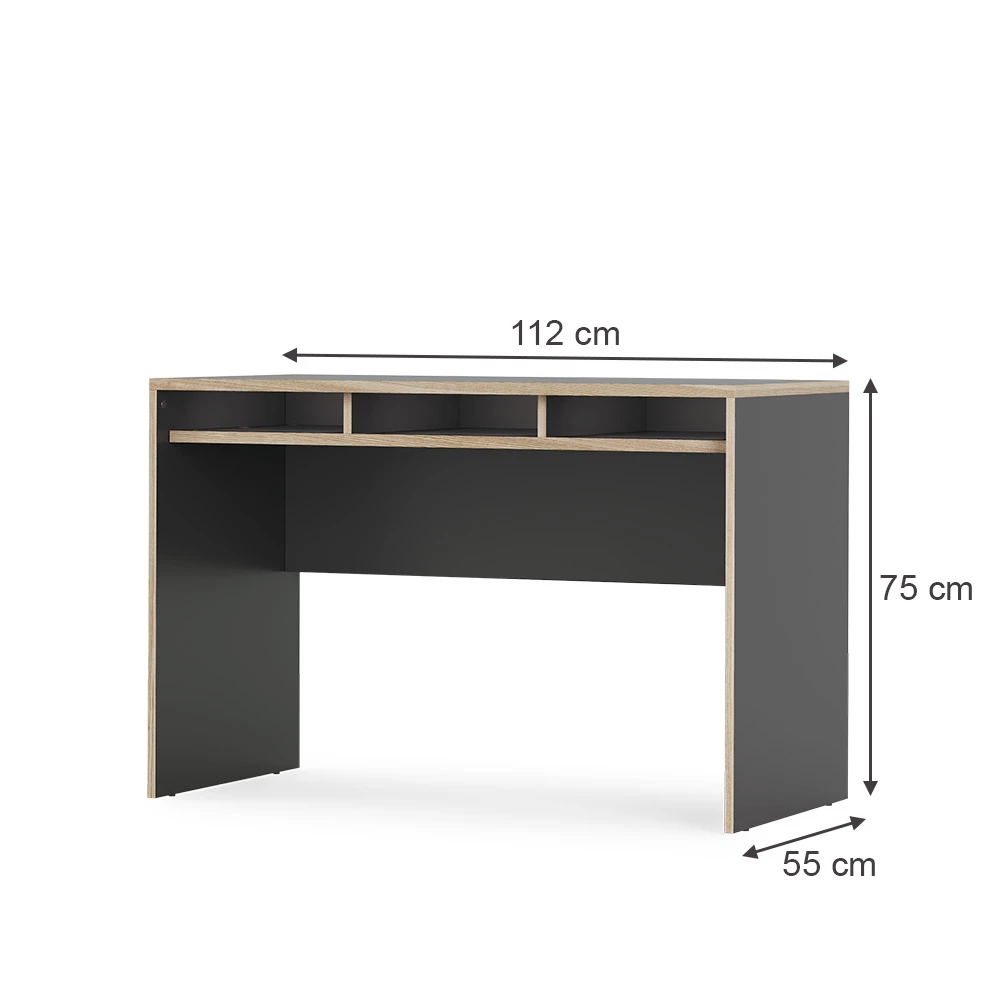 Skrivebord i farven Antracit på hvid baggrund