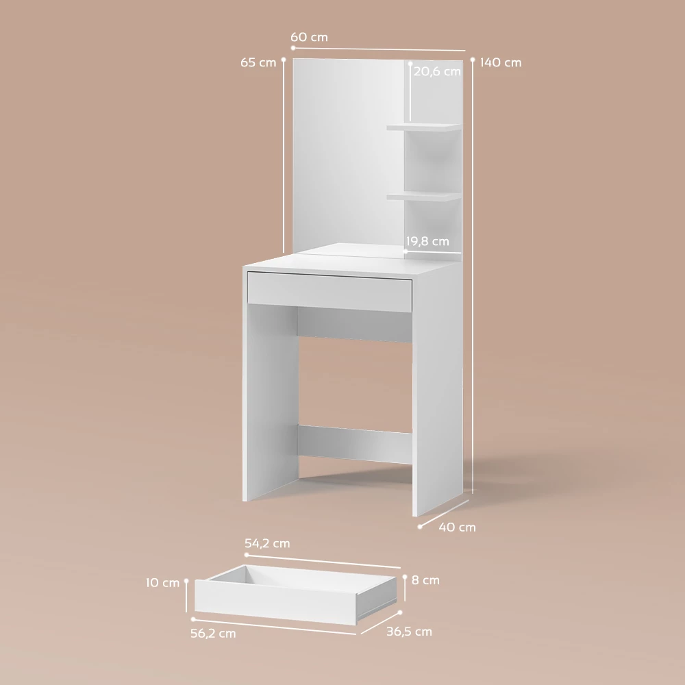 Schminktisch Nola Weiß 60 cm livinity®