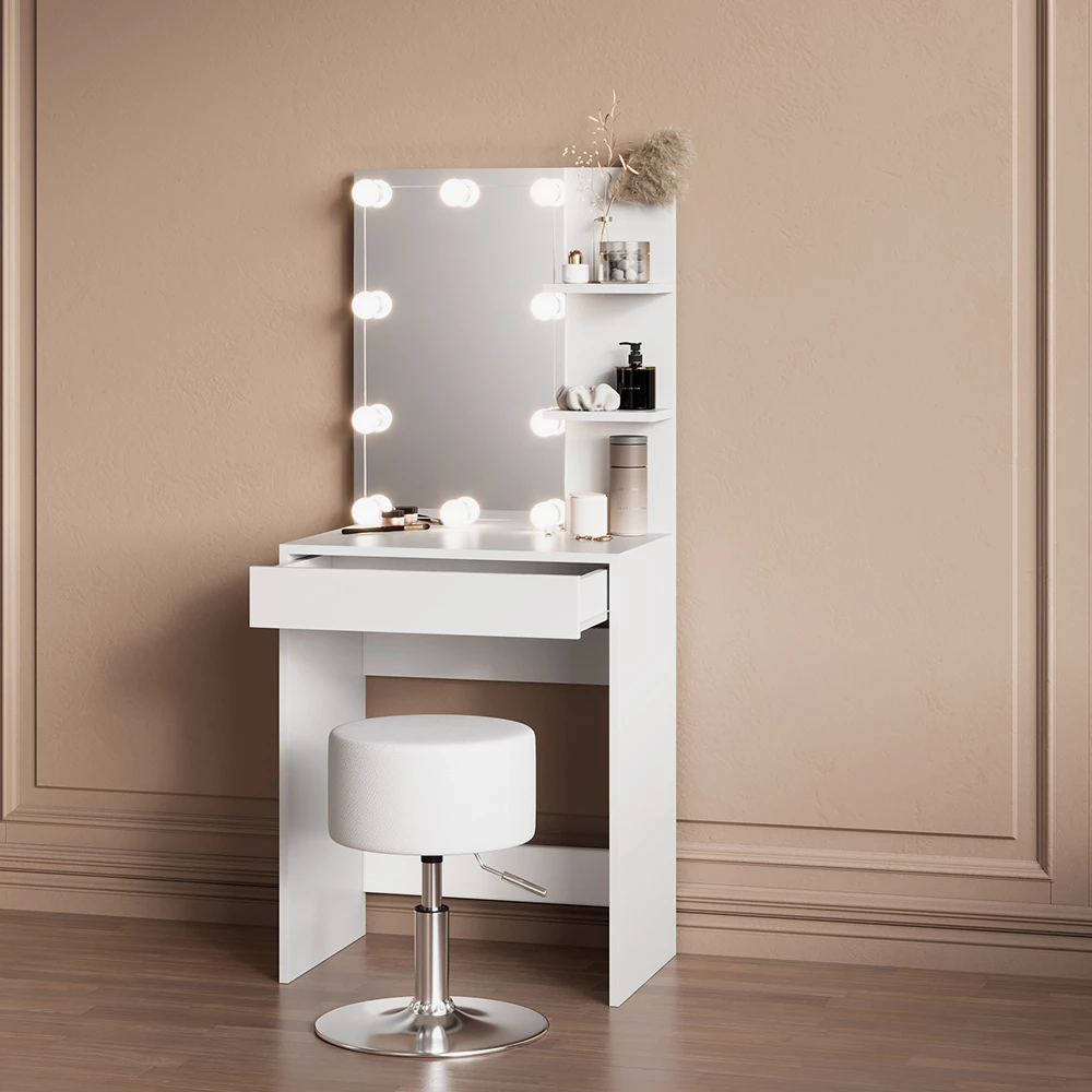 Schminktisch Nola Weiß 60 cm mit Hocker livinity®