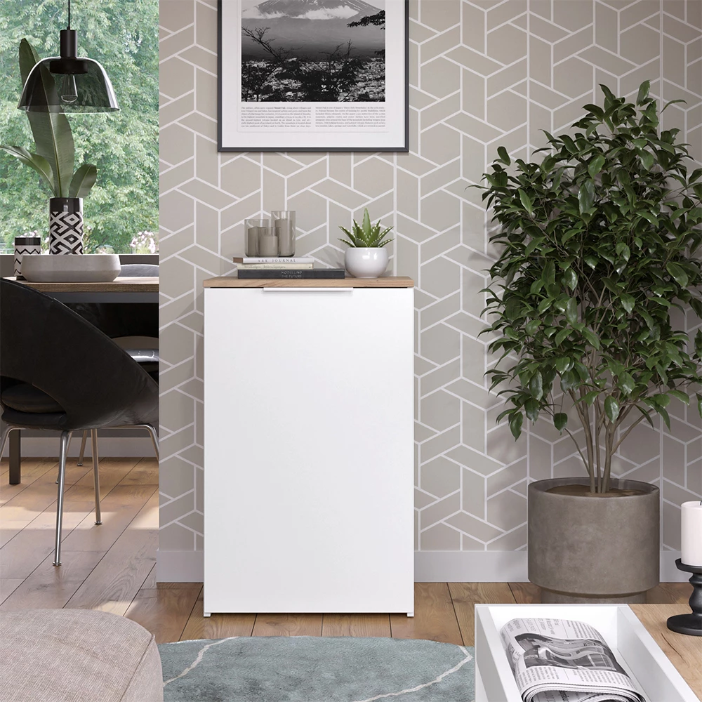 Vicco Sideboard Novelli 3 portes en blanc/béton Vicco Sideboard Novelli 3 portes en blanc/béton