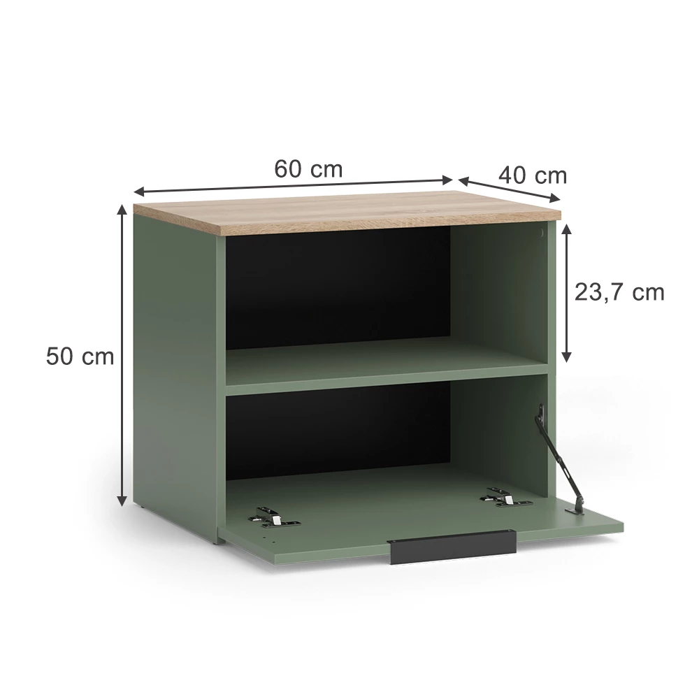 Credenza in Verde su sfondo bianco