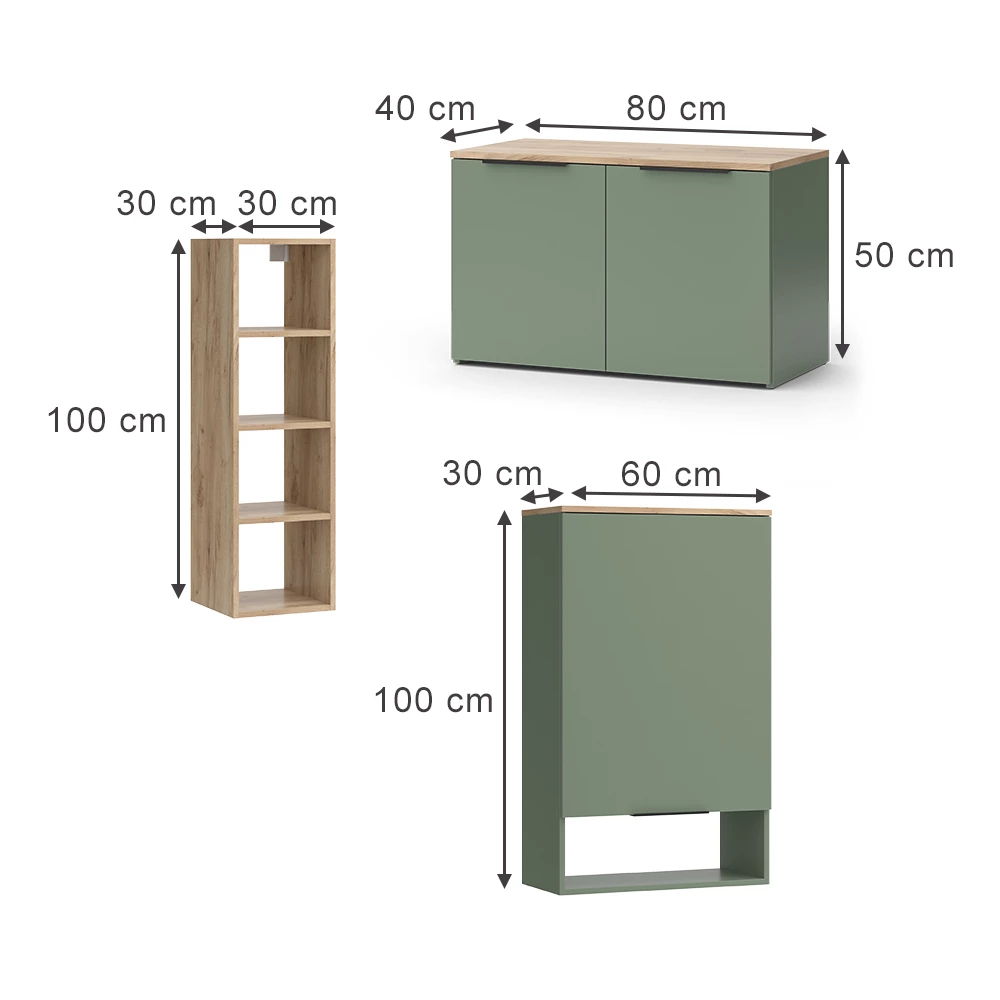 Living wall in Green on white background