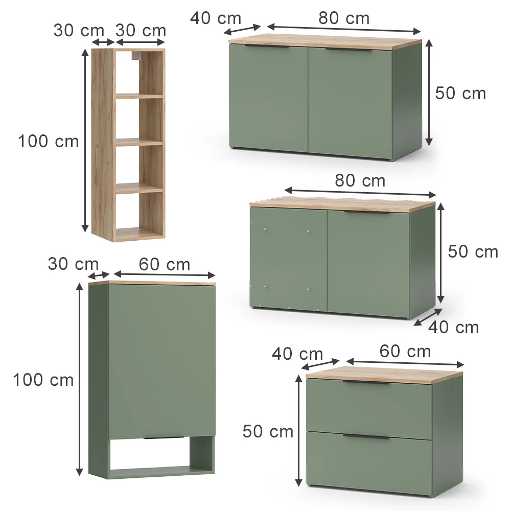 Seinäkaappi in Vihreä on white background