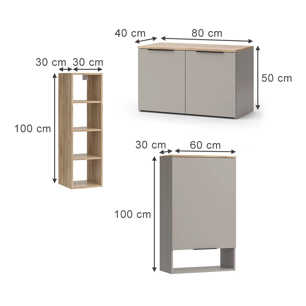 Nástenná skrinka in Greige on white background