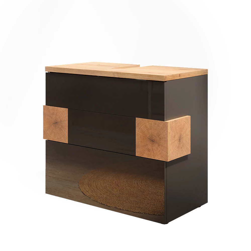 Meuble sous vasque simple en Anthracite sur fond blanc