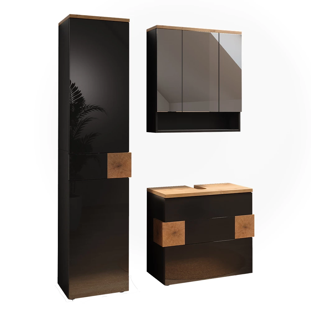 Set di mobili da bagno in Antracite su sfondo bianco