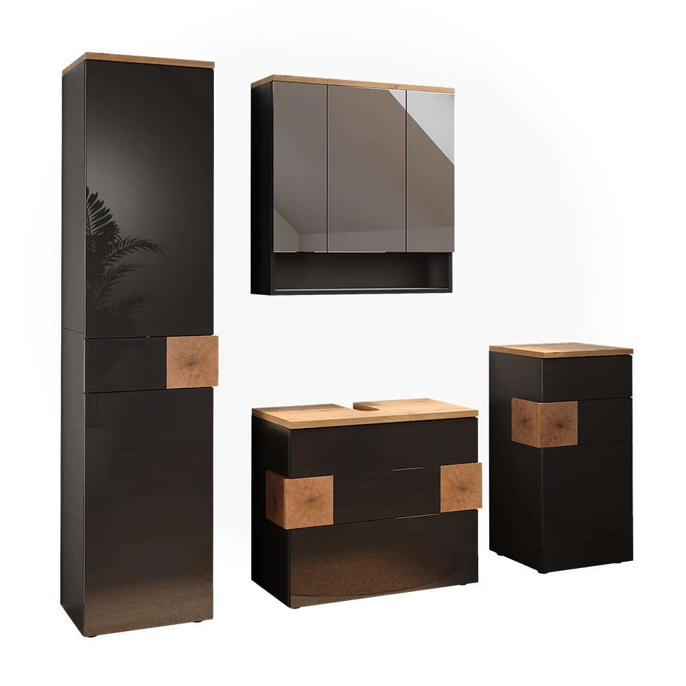 Meubles bain en Anthracite sur fond blanc