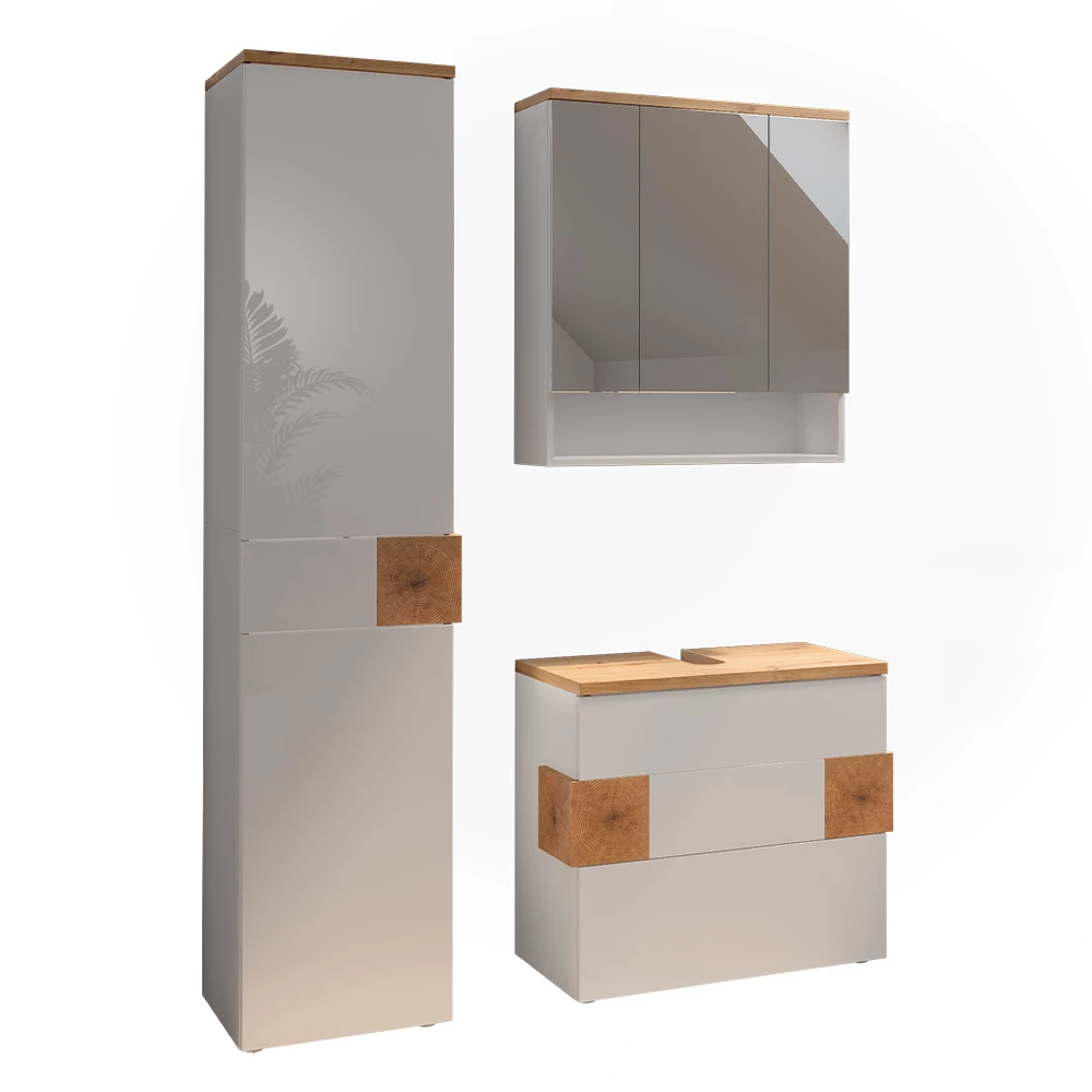 Badmöbel-Set in Weiß auf weißem Hintergrund