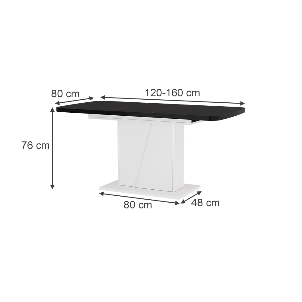 Jedilna miza v Črna/bela na belem ozadju