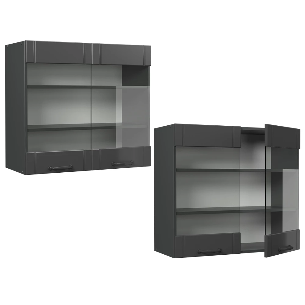 Glashängeschrank Fame-Line Dunkelgrau/Anthrazit 80 cm Vicco