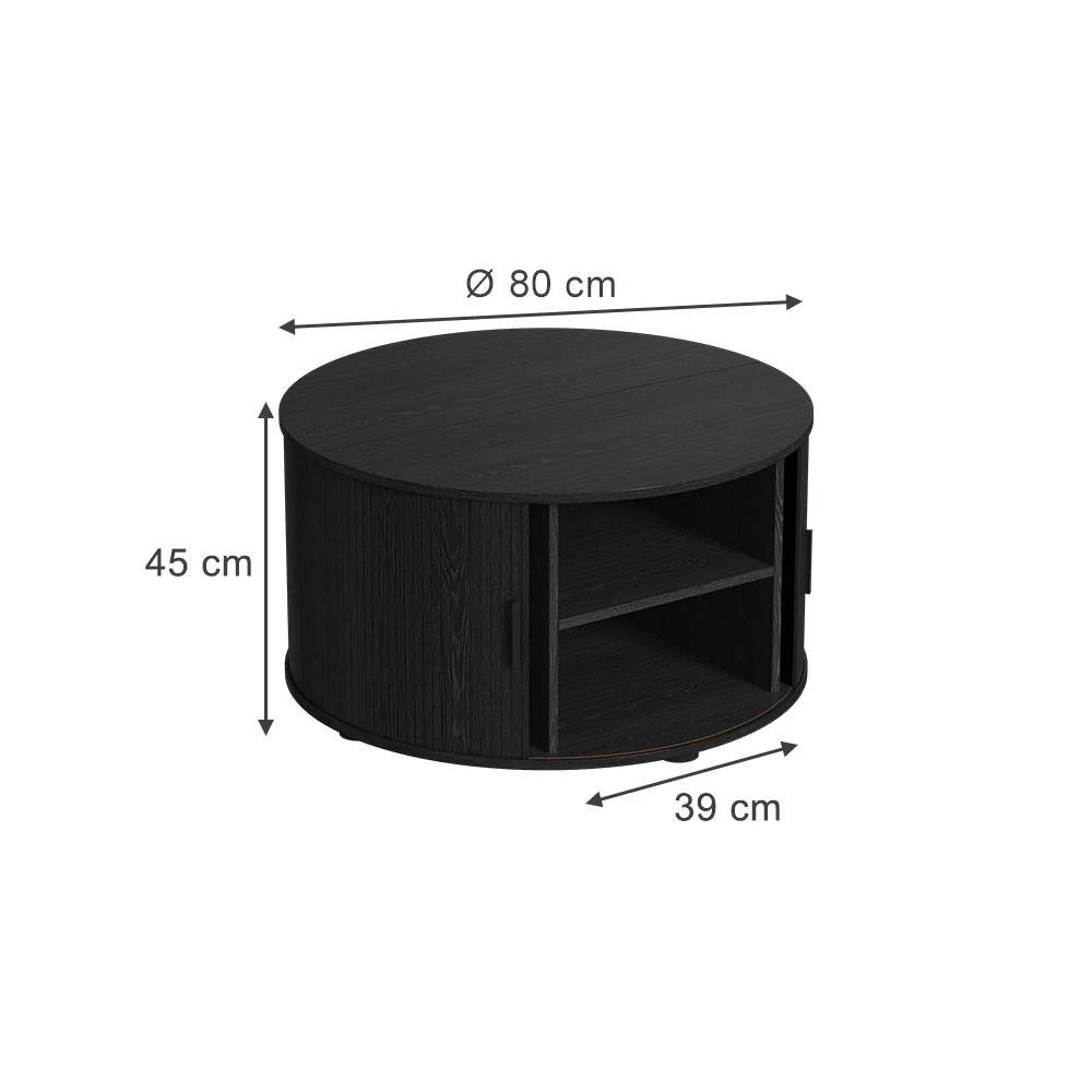 Sofabord i farven Sort på hvid baggrund