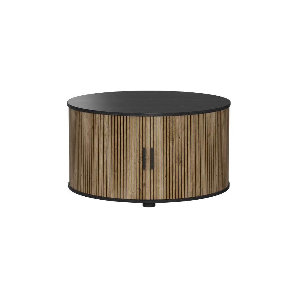 Table basse en Chêne/noir sur fond blanc