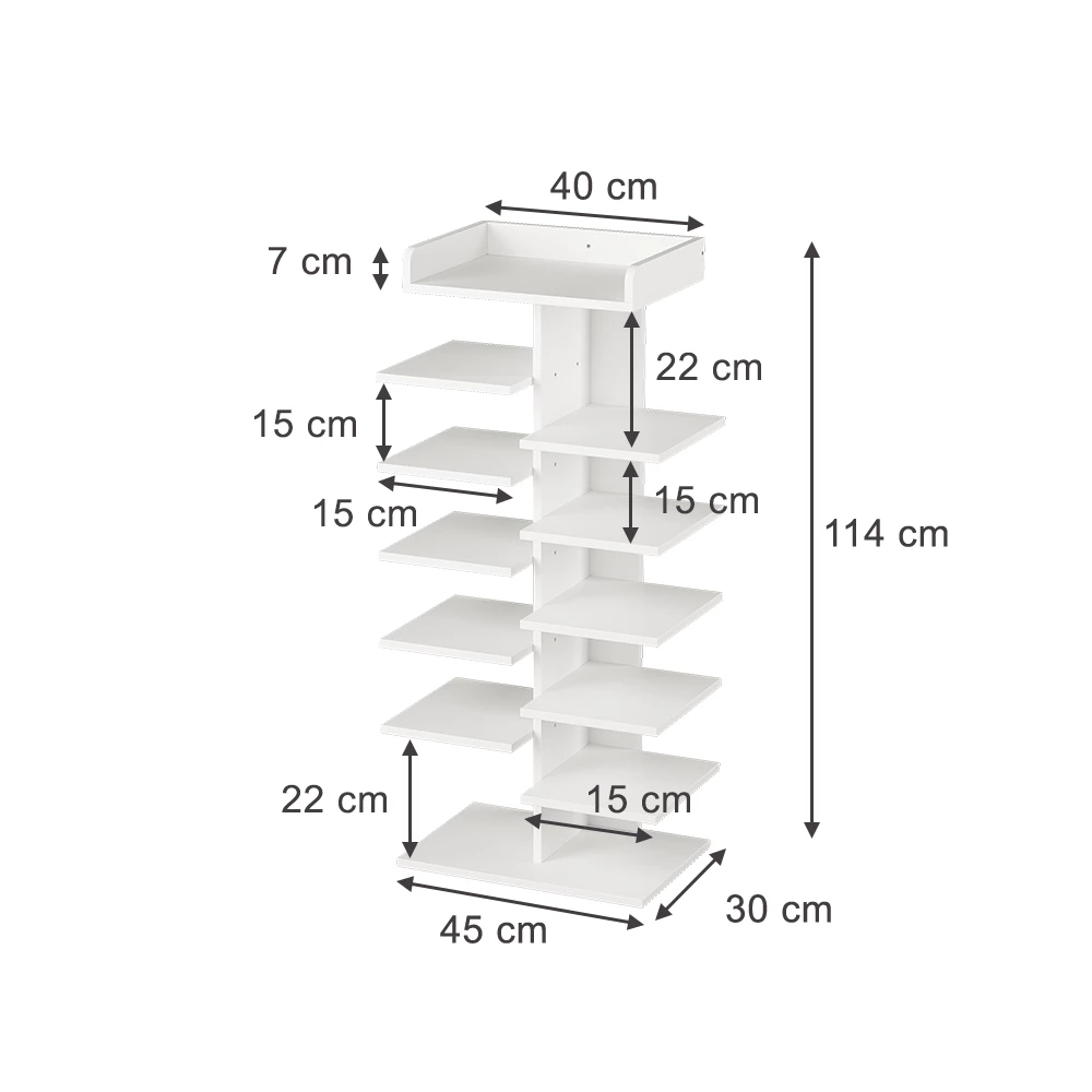 Skoskab i farven Hvid på hvid baggrund