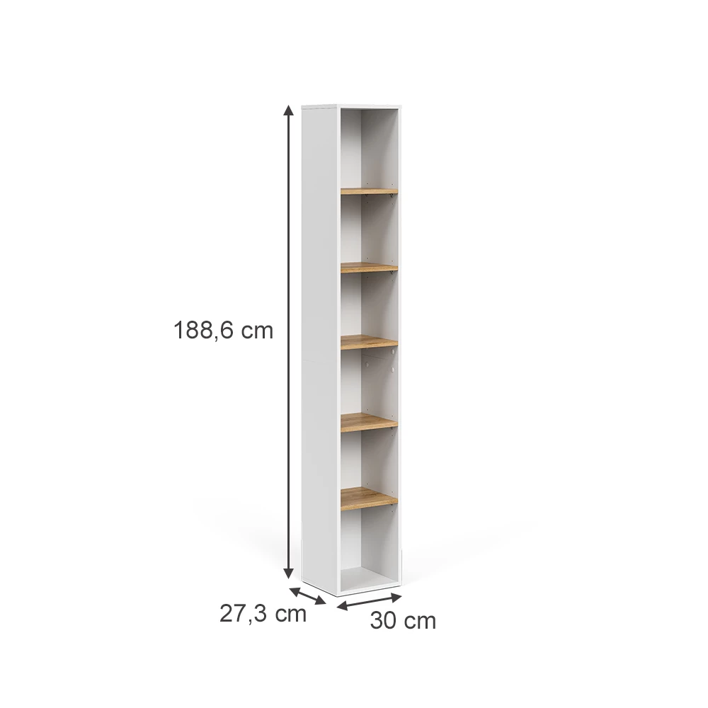 Badkamerkast in Wit/Kunstnijverheid op een witte achtergrond met zichtbare afmetingen