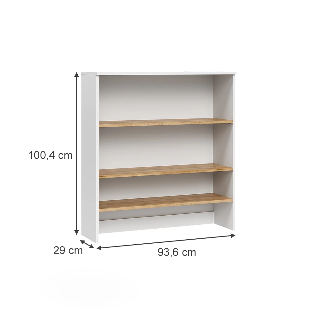 Badkamerkast in Wit/Kunstnijverheid op een witte achtergrond met zichtbare afmetingen
