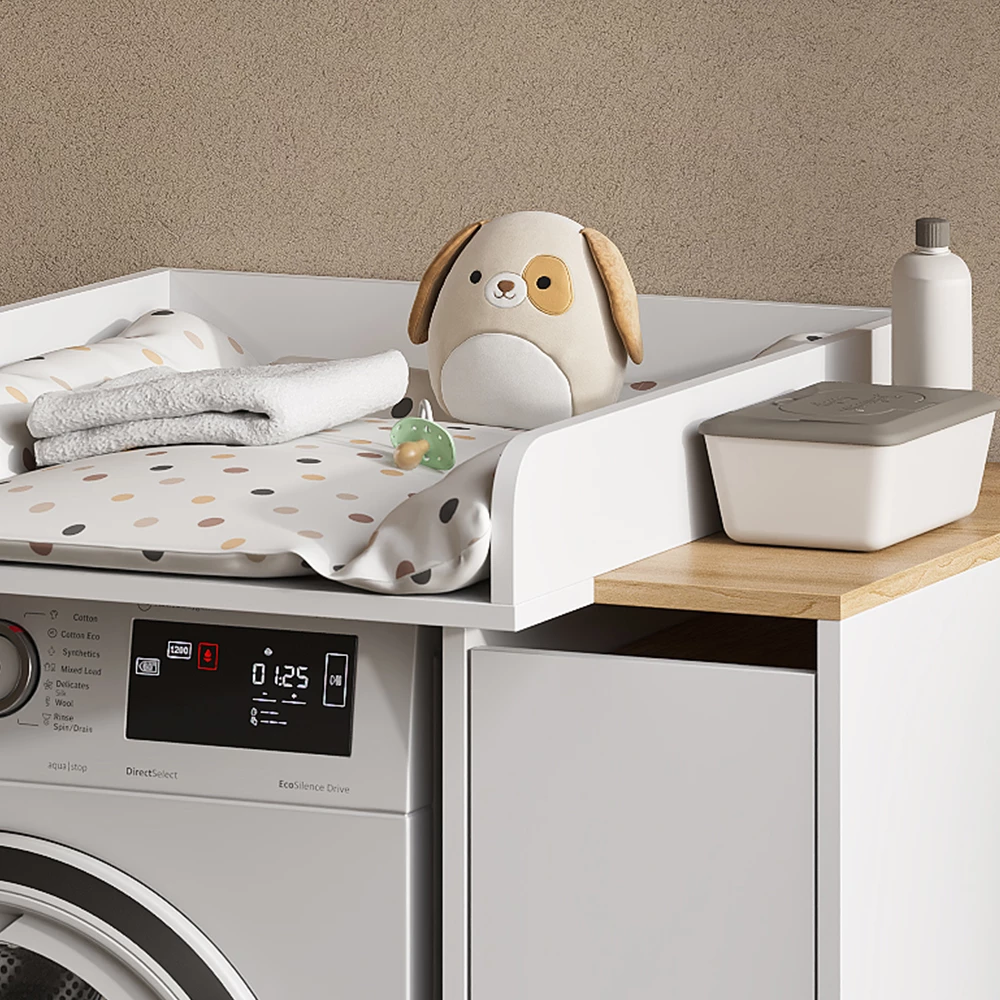 Primo piano di Piano fasciatoio in Bianco, mostrando texture/dettagli