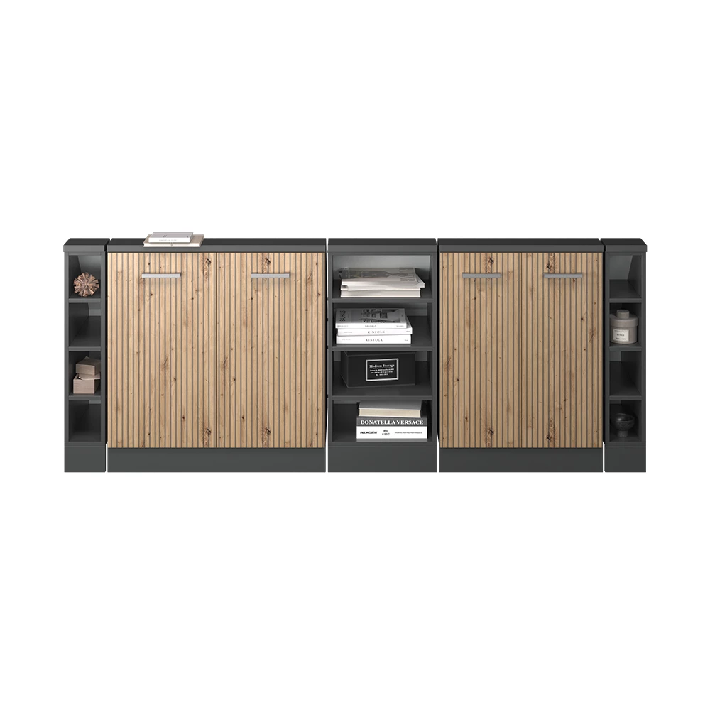 Keukenkast voor schuine wand R-Line Artisanaal eiken 210 cm Set van 5 Vicco