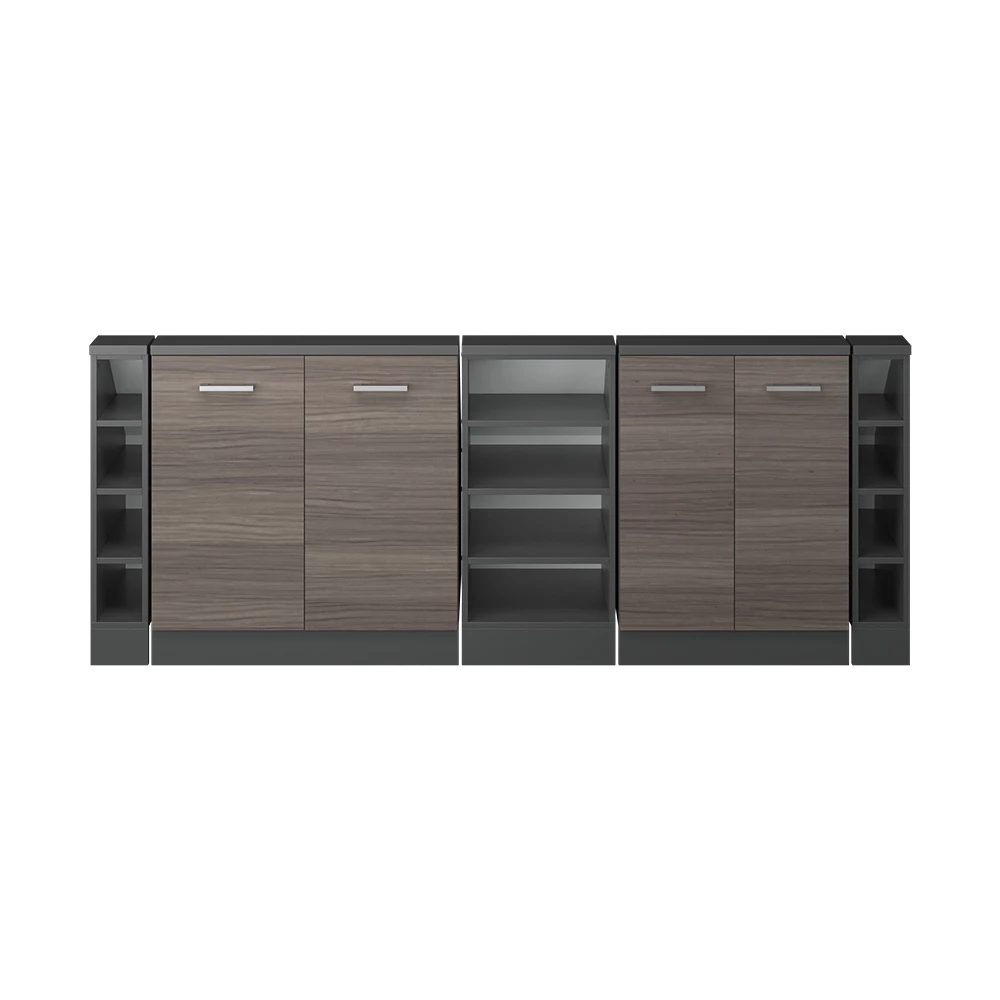 Gros plan de Ensembles de meuble de rangement sous pente en Gris noble/Anthracite, montrant la texture/les détails