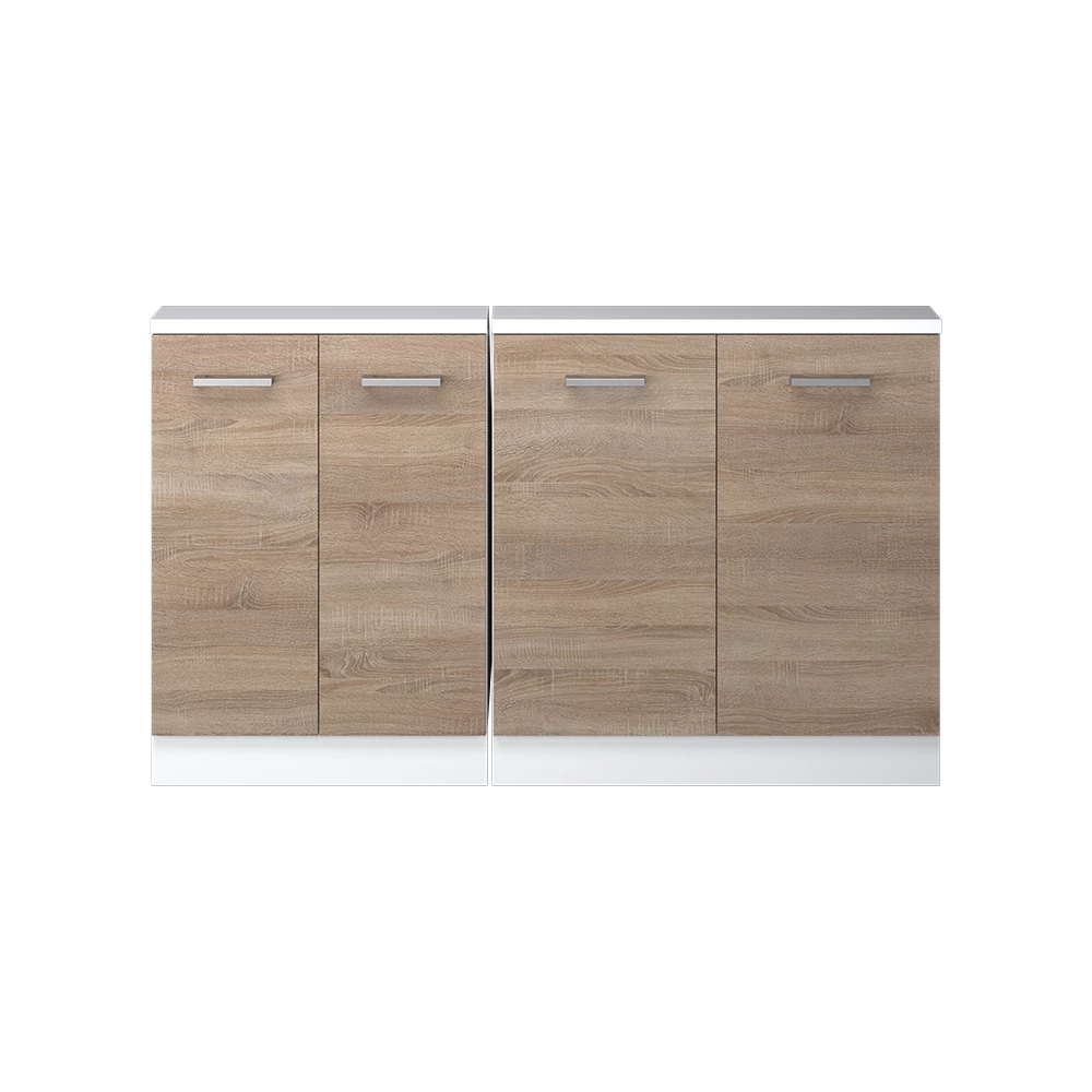 Nahaufnahme von Dachschrägenschrank-Set in Sonoma/Weiß, zeigt Textur/Details