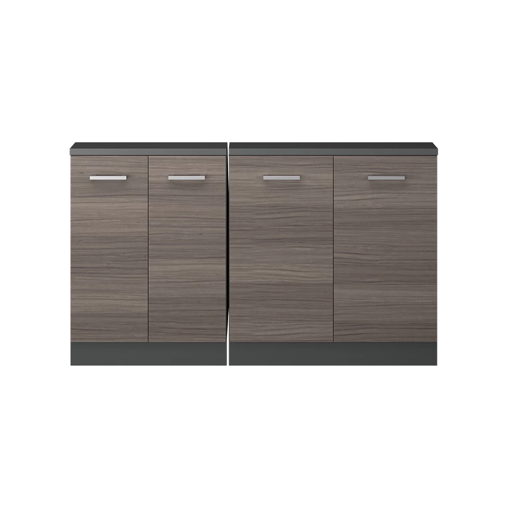 Nahaufnahme von Dachschrägenschrank-Set in Edelgrau/Anthrazit, zeigt Textur/Details