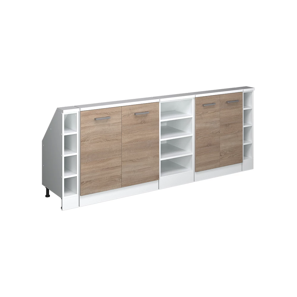 Ensembles de meuble de rangement sous pente en Sonoma/blanc sur fond blanc