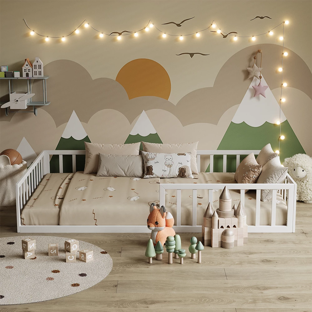 Vitalispa Lit pour enfant Blanc 120x200 avec matelas, Minno