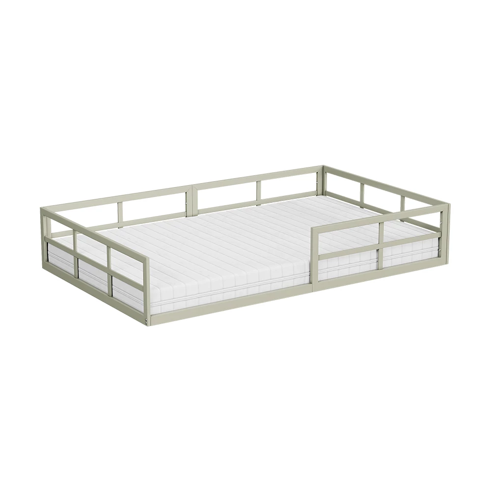 Lit pour enfant en Grège sur fond blanc