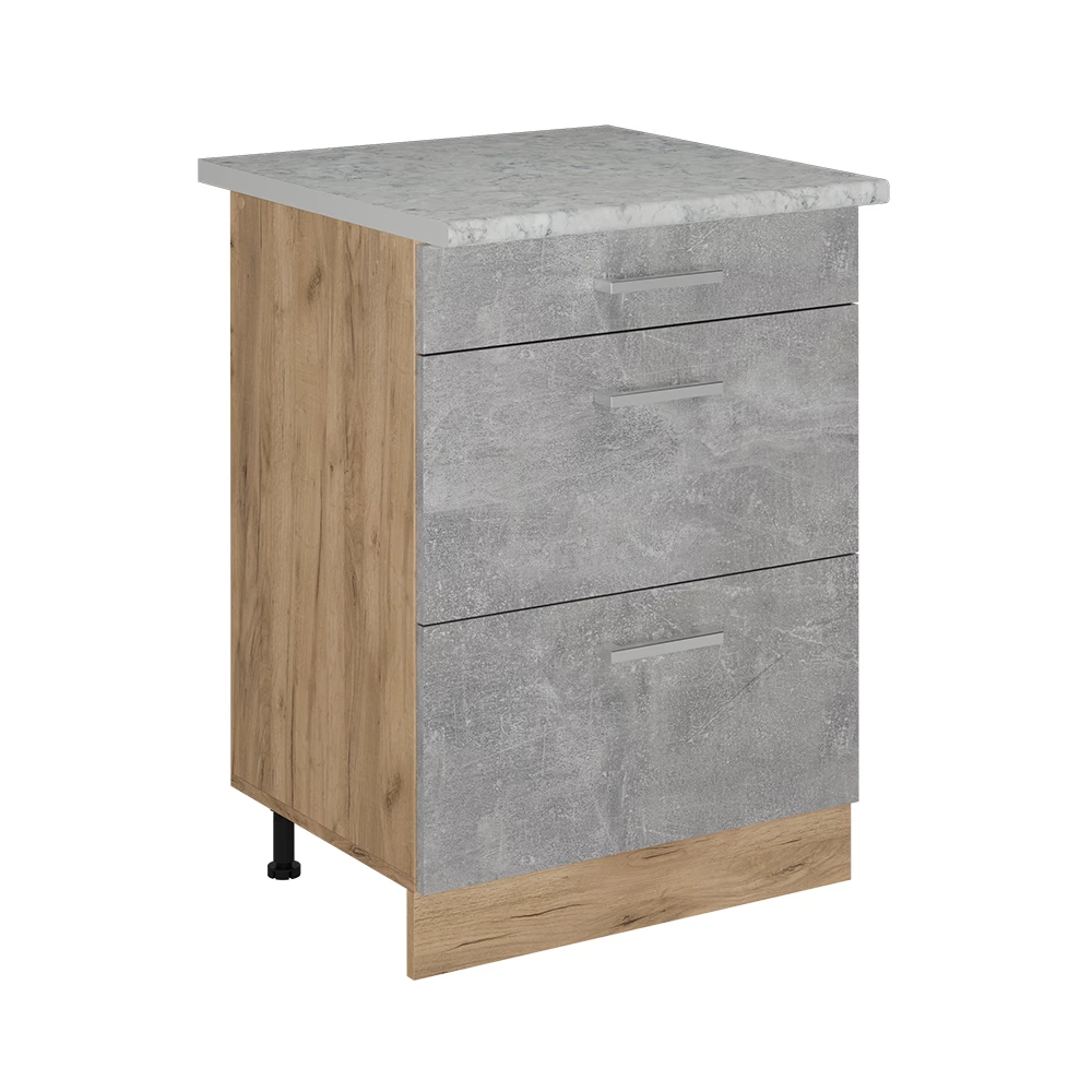Keukenonderkast in Beton on white background