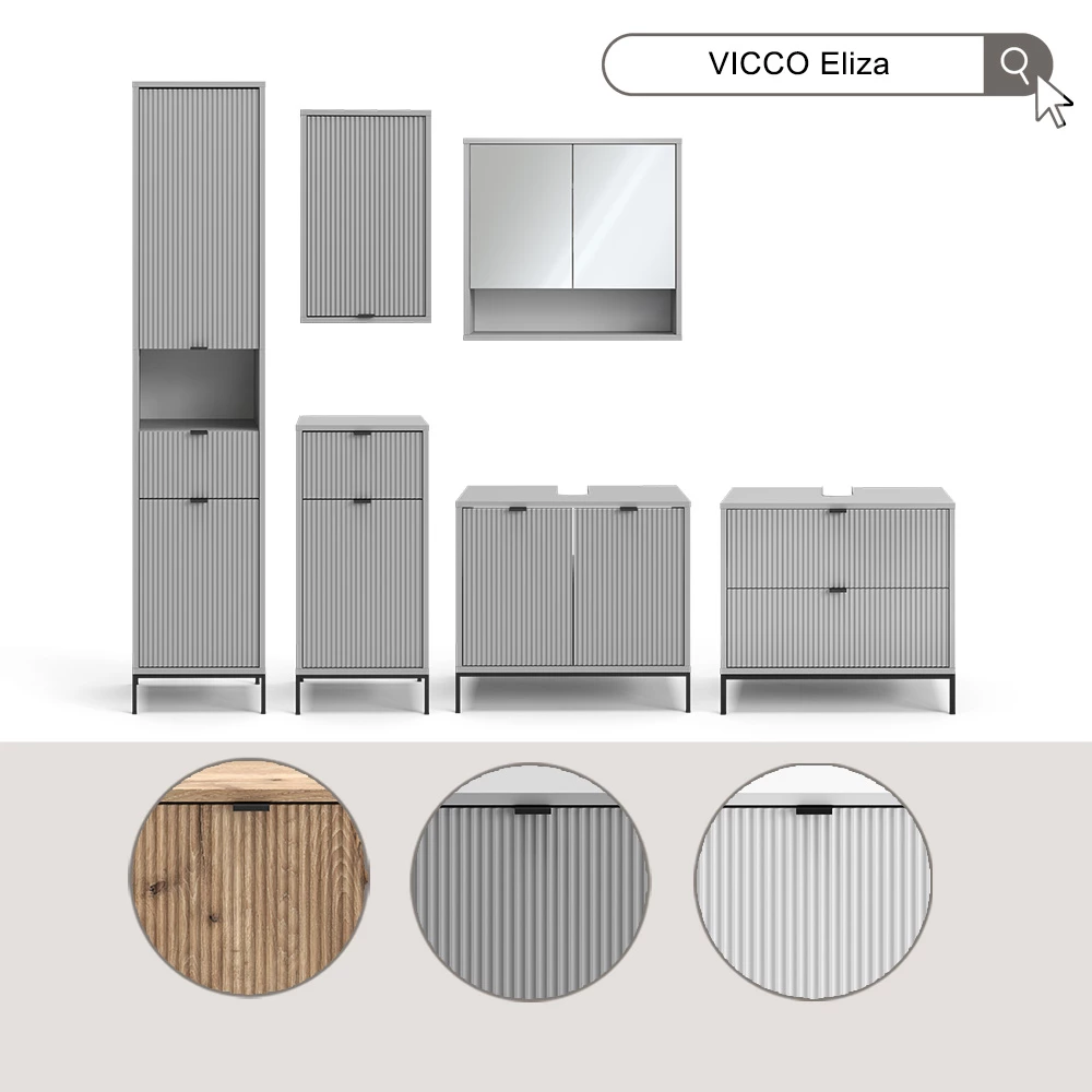 Mobile sottolavabo per bagno Eliza Grigio 70 x 63 cm con ante Vicco