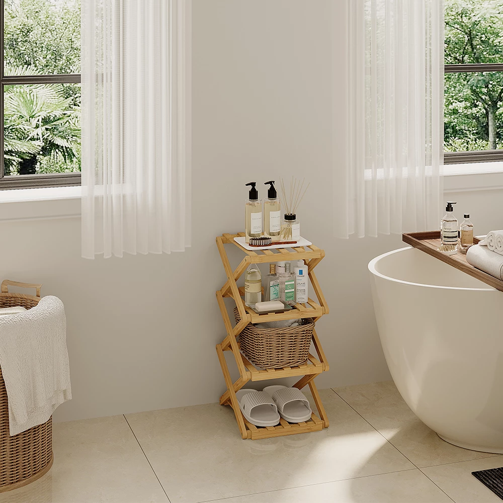 Schoenenkast Ziggy Bamboe 26 x 52 cm met 4 compartimenten Vicco