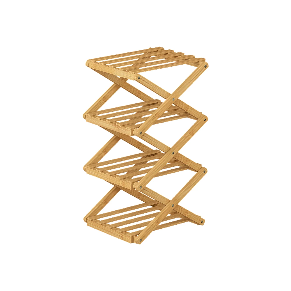 Skoskåp in bambu on white background