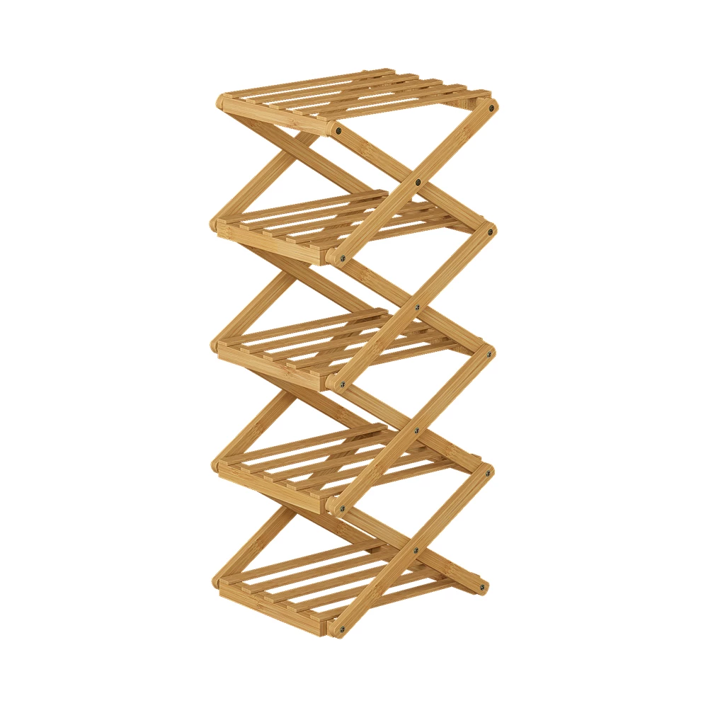 Skoskåp in bambu on white background