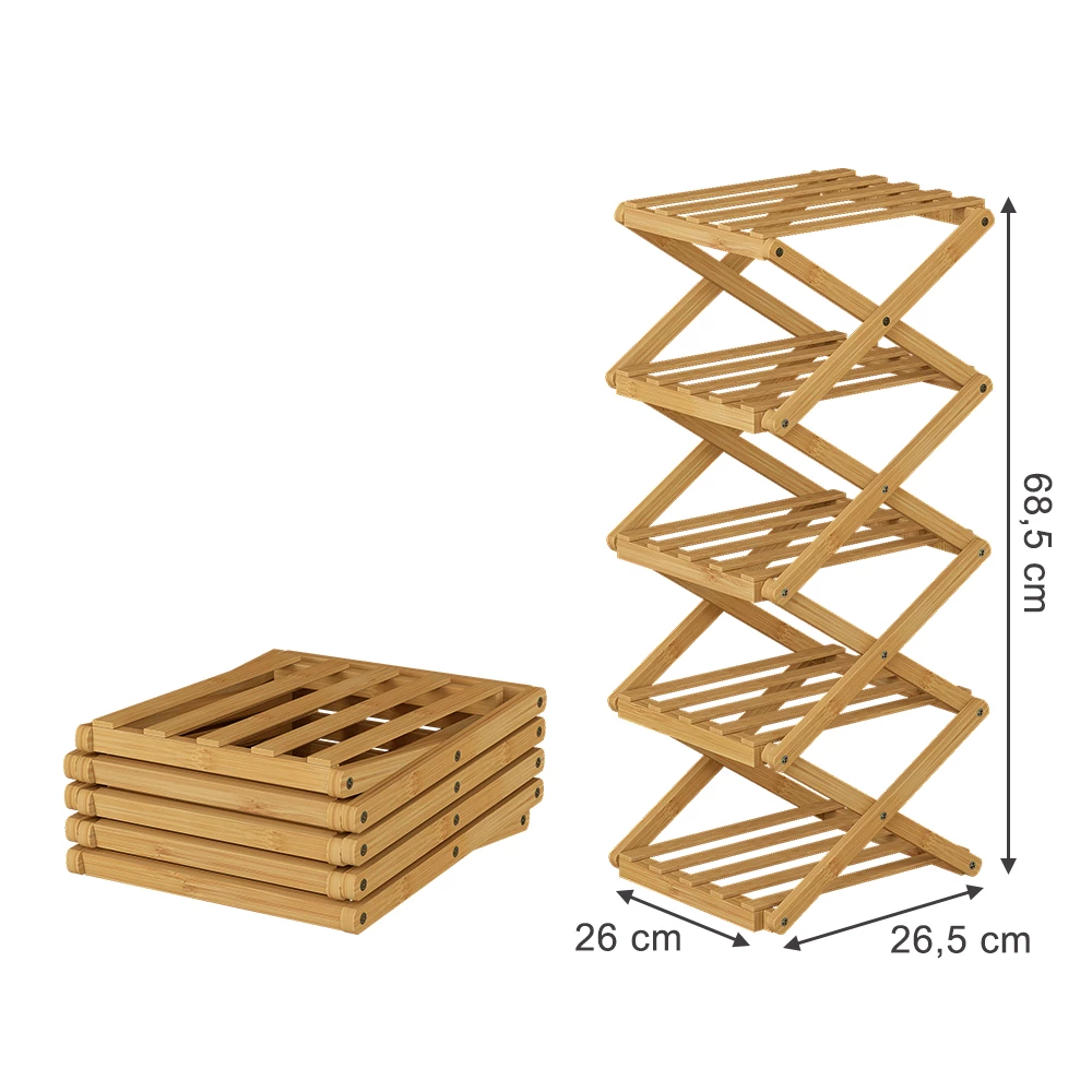 Skoskab i farven Bambus på hvid baggrund