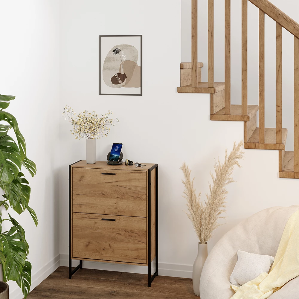 Skotipper Folda Goldkraft eg/sort 63 x 83 cm med 2 kiprum Vicco