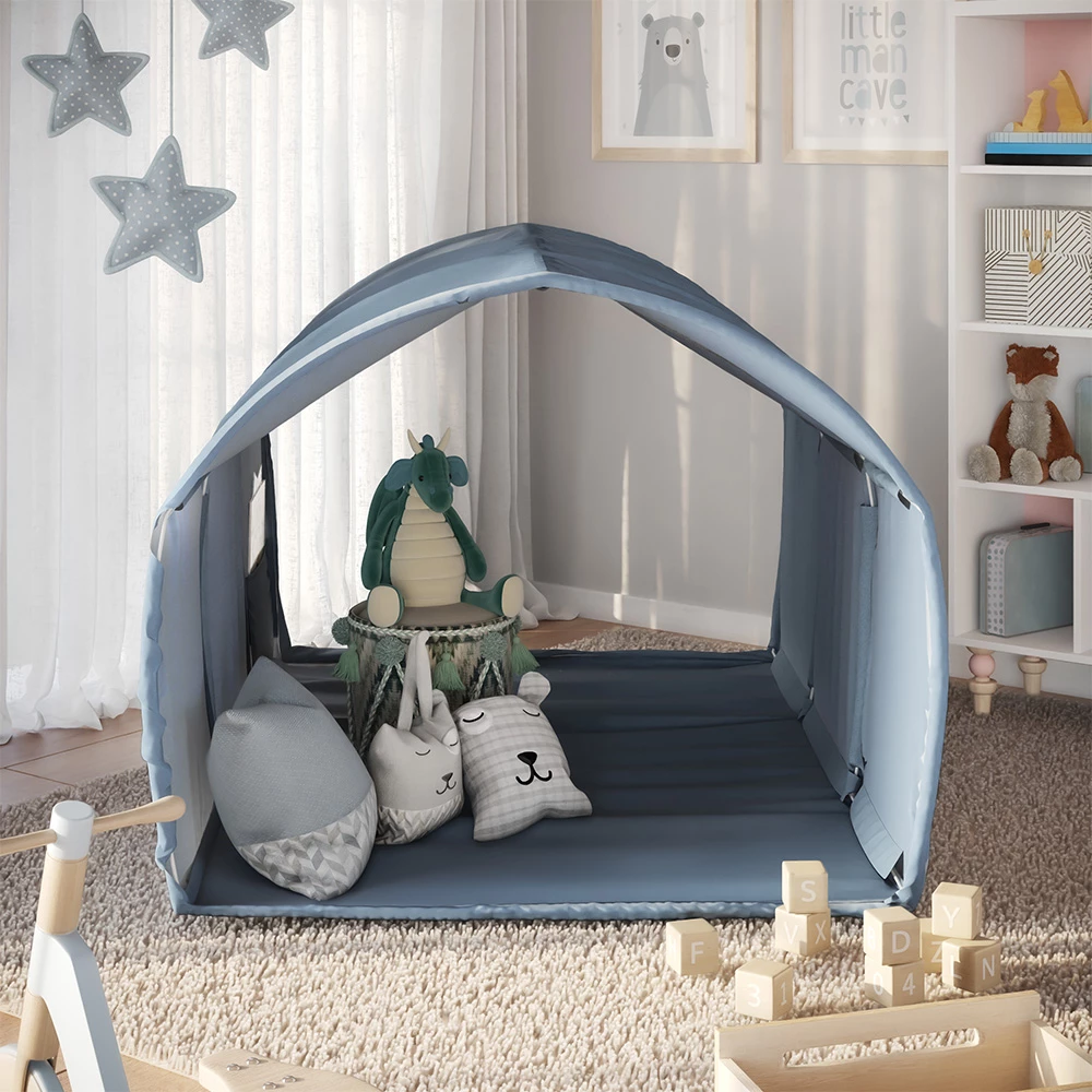 Tunnelzelt Kubby Blau 100 x 80 cm mit Fenster Vitalispa