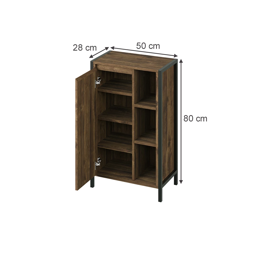 Dulap Midi in Stejar/negru on white background