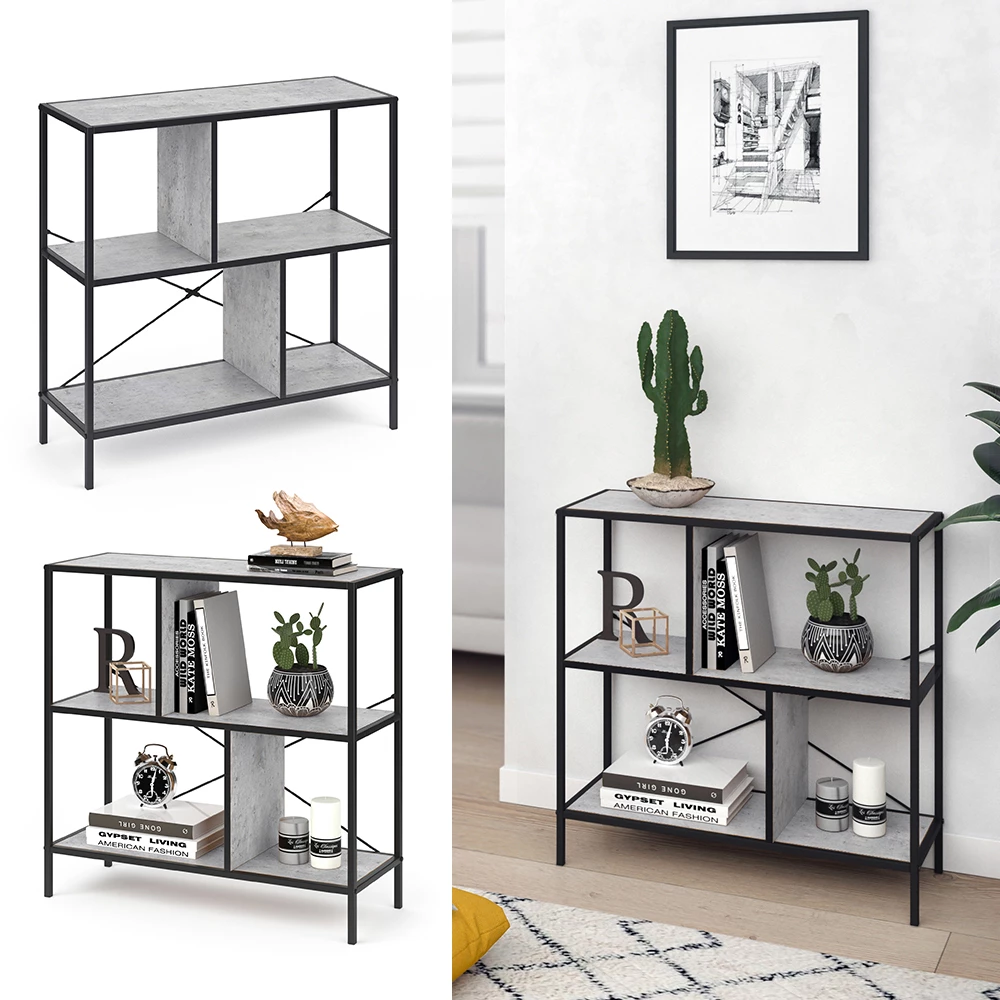 Raumteiler in Beton, dargestellt im Ambiente und auf weißem Hintergrund