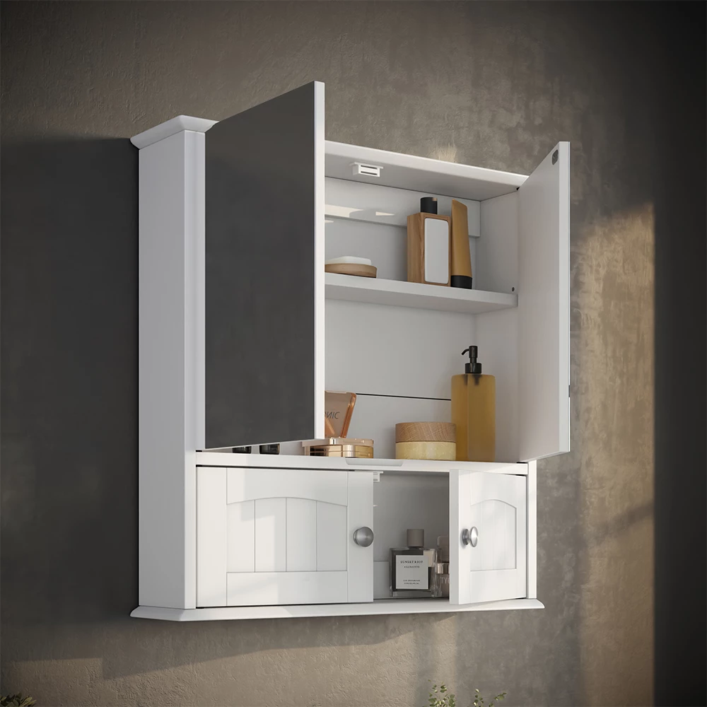 Specchio contenitore bagno Bianco Bianco 56 x 58 cm Vicco