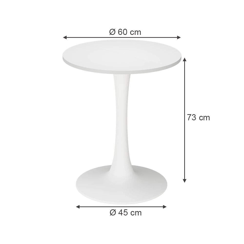 Jedálenský stôl in biely on white background