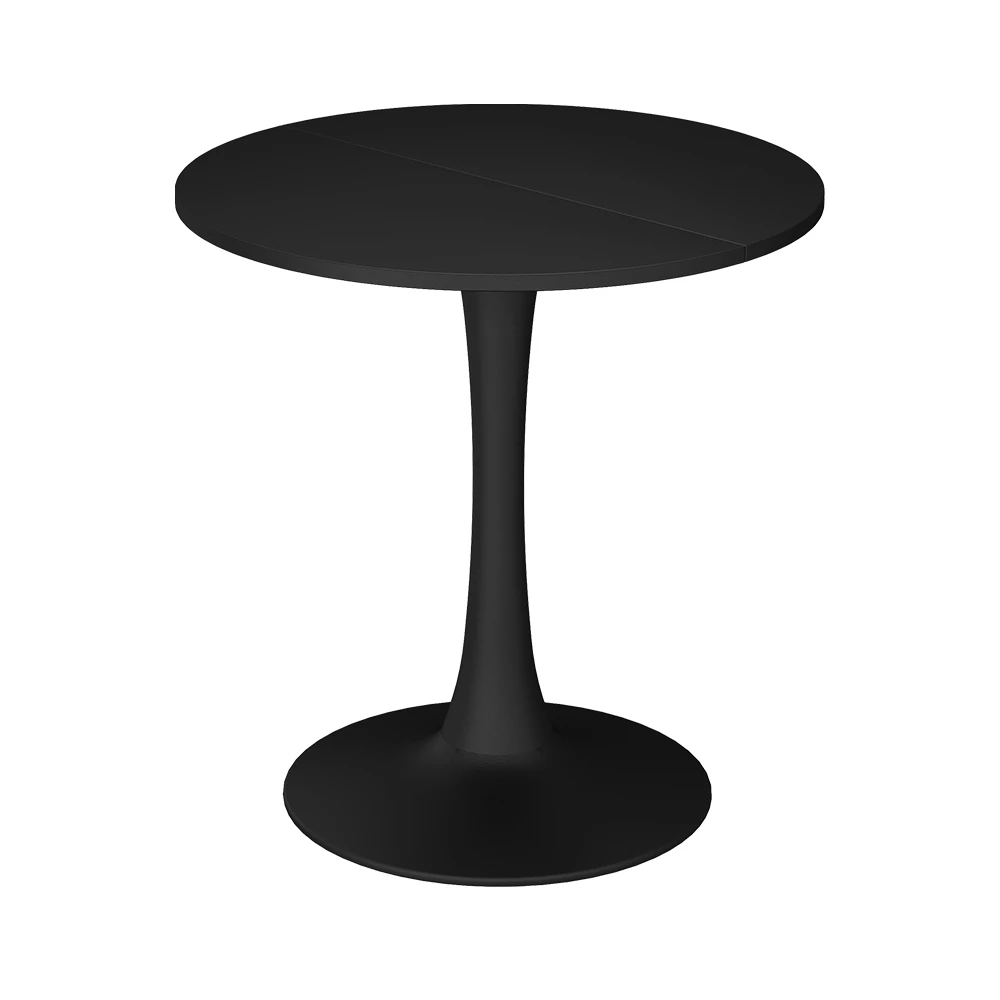 Esstisch in Schwarz auf weißem Hintergrund