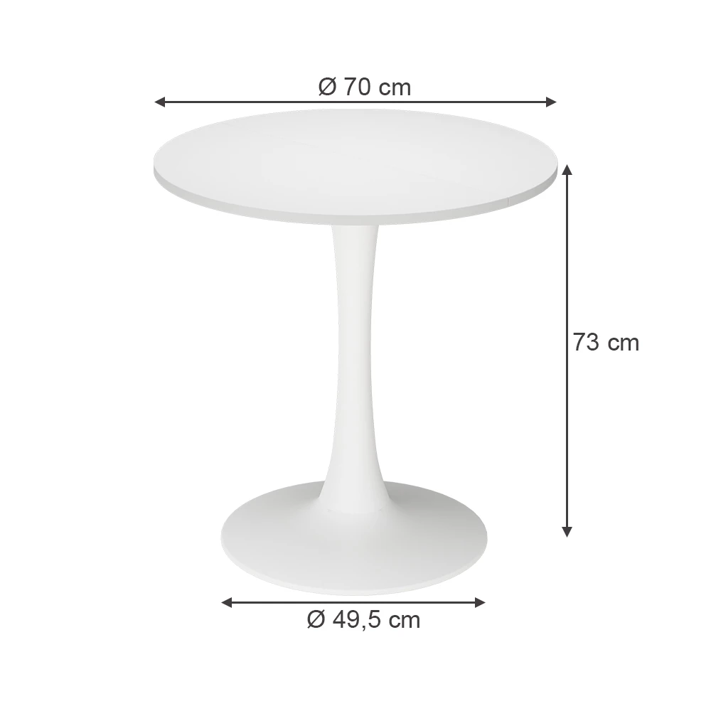 Matbord in Vit on white background