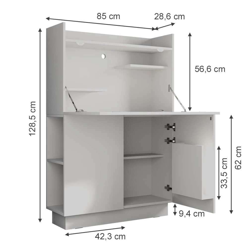 Birou secretar in Alb on white background