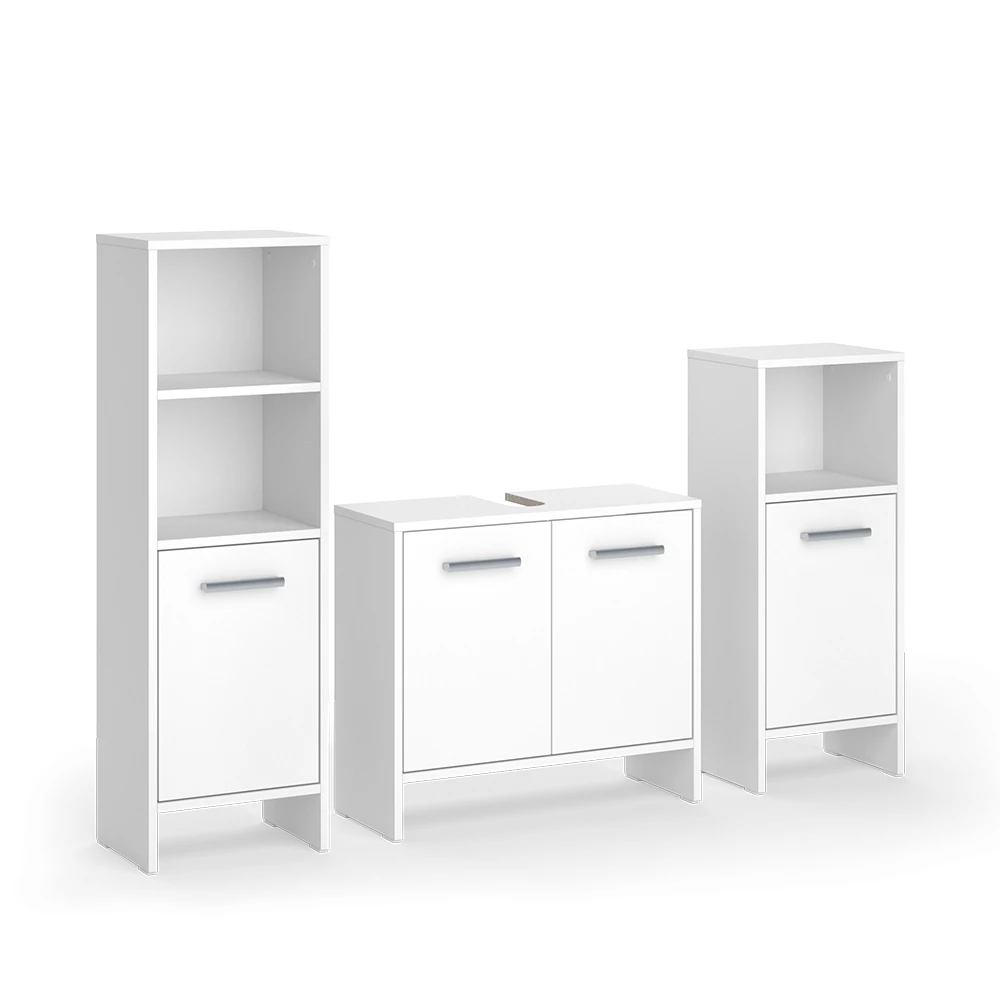 Set di mobili da bagno in Bianco su sfondo bianco
