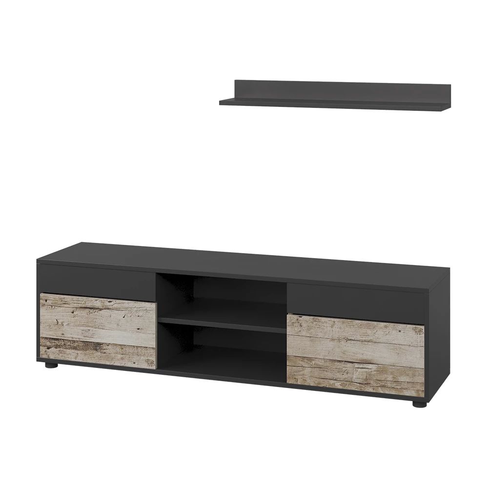 Dnevna stena v Črni/peščeni hrast na belem ozadju