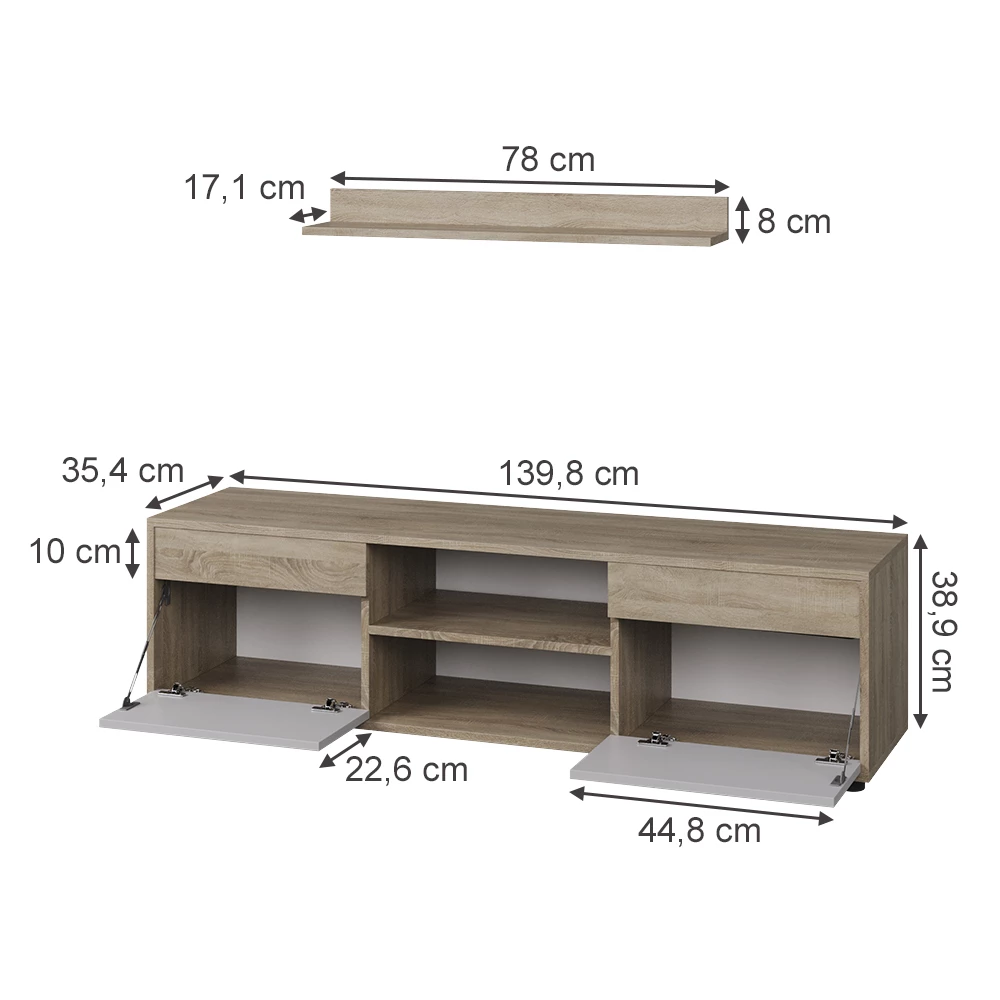 Woonwand in Sonoma/Wit op een witte achtergrond
